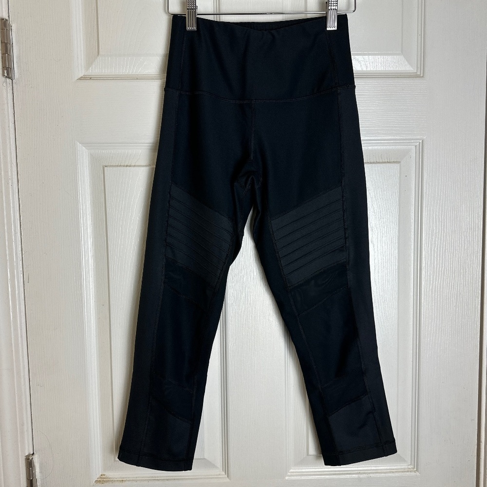 90 Degree Black Mid Rise Mesh Panel Leggings Women Size XS